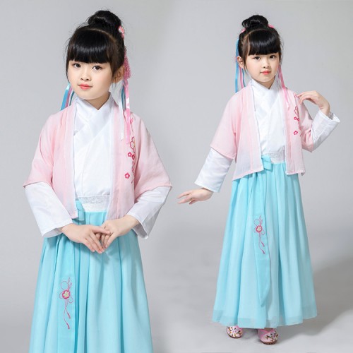Girls chinese folk dance hanfu stage performance ancient  drama korean kimono fairy  dresses stage performance dresses